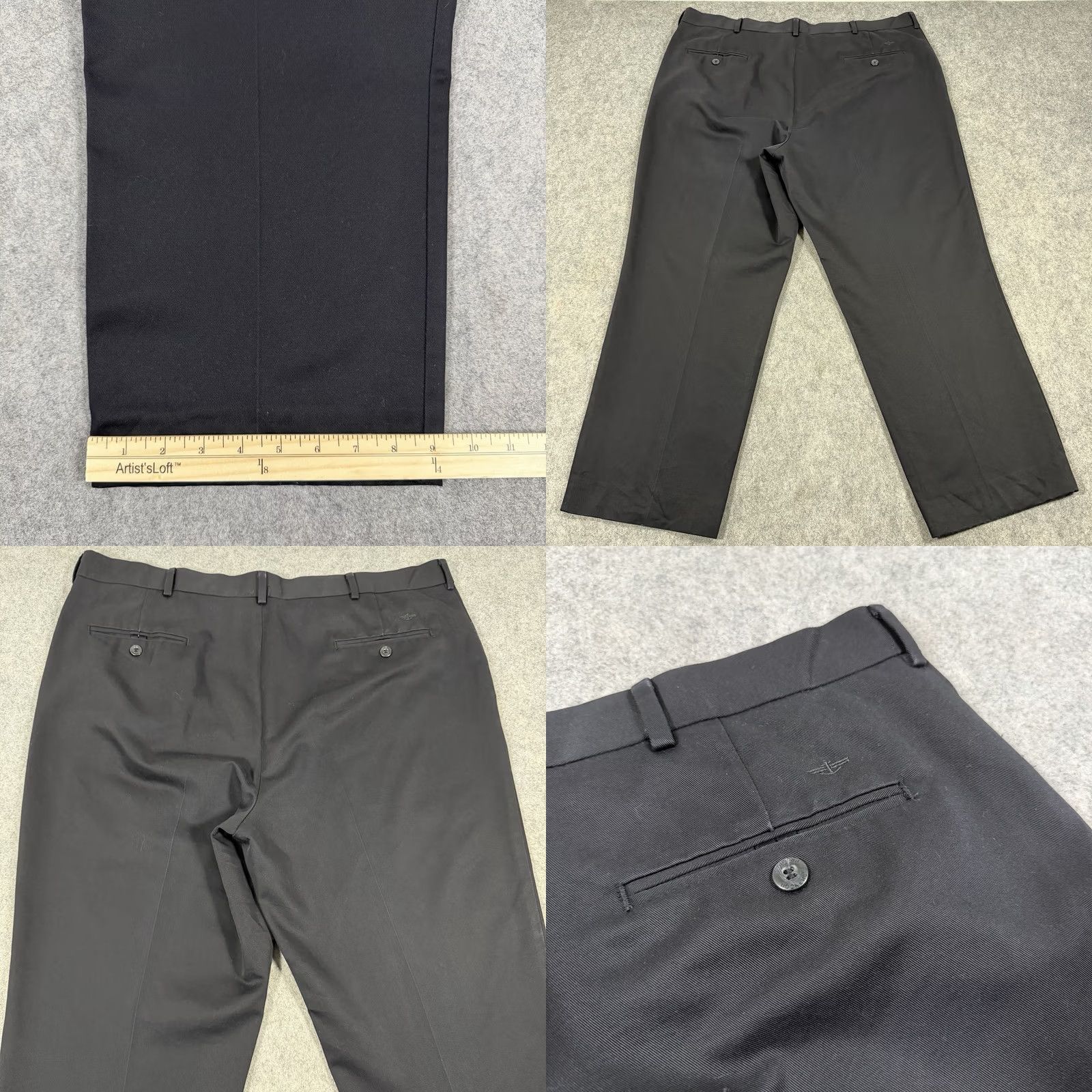 Dockers DOCKERS Pants Mens 40x30 Black Classic Khakis Straight Front 41x28 Inseam 28" Twill, Button Zip, Relaxed Fit Vintage No Size US 40 / EU 56 - 10 Thumbnail