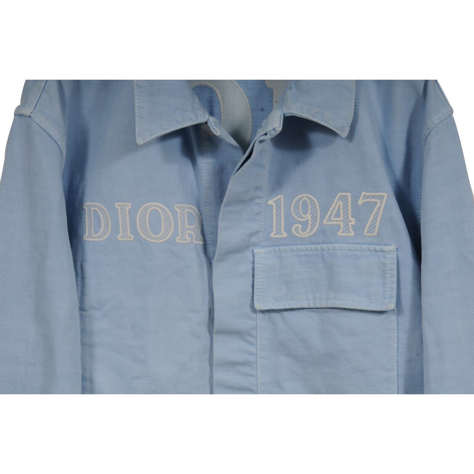 Dior Logo Denim Jacket Light Blue White - 01693 Size US M / EU 48-50 / 2 - 3 Thumbnail