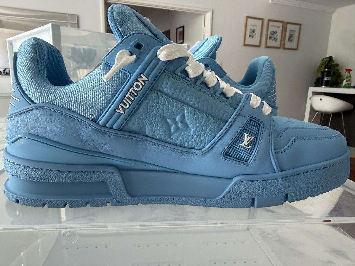 Louis Vuitton Embossed Monogram Blue Louis Vuitton Trainers. Size US 9.5 / EU 42-43 - 4 Thumbnail