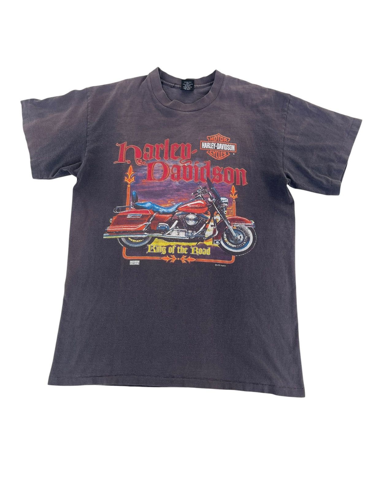 Harley Davidson Vintage 1995 HD Harley Davidson King Of The Road Shirt Tee Size US L / EU 52-54 / 3 - 1 Thumbnail