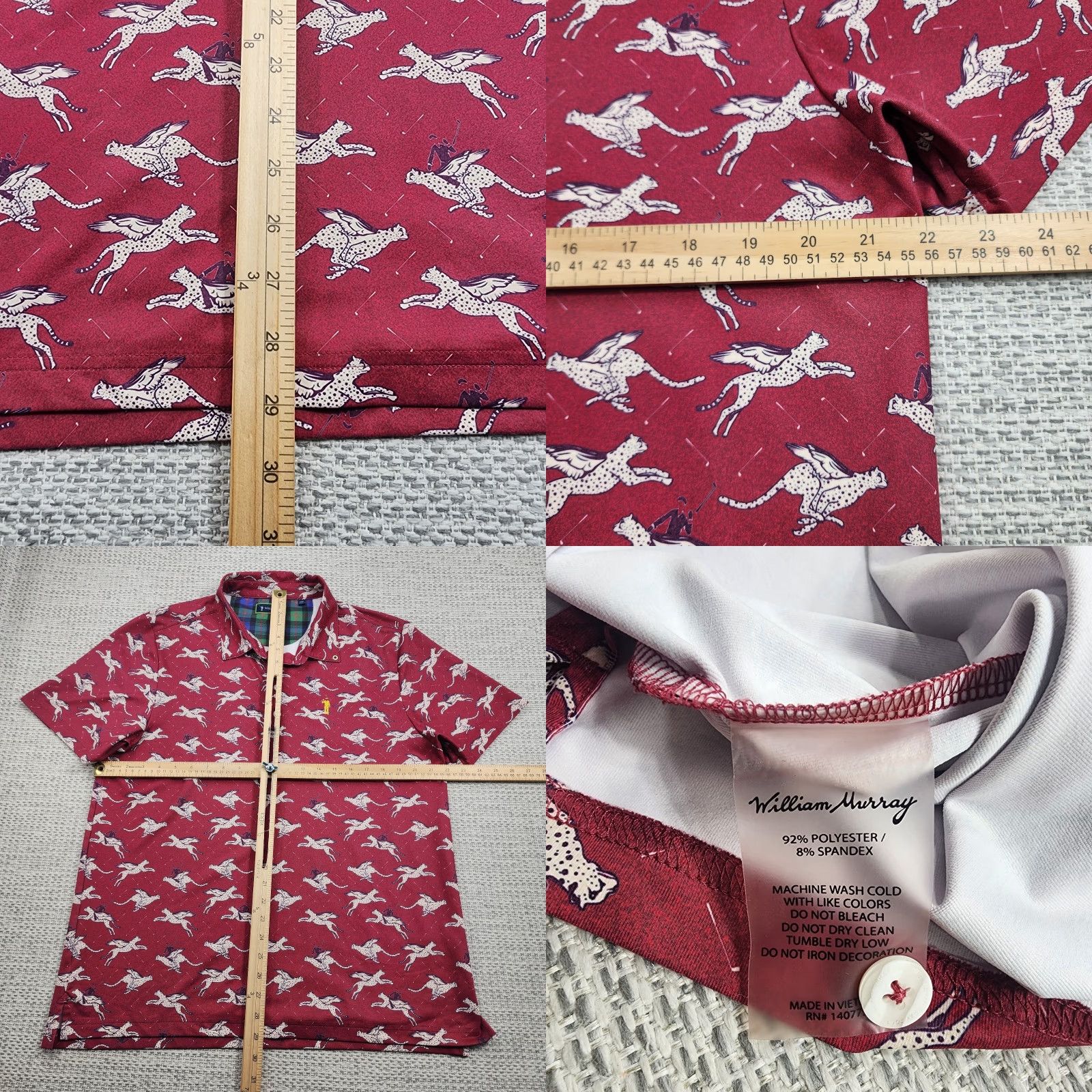 Vintage VINTAGE Bill William Murray Polo Shirt Mens Large Red Golf Performance Stretch Size US L / EU 52-54 / 3 - 8 Thumbnail
