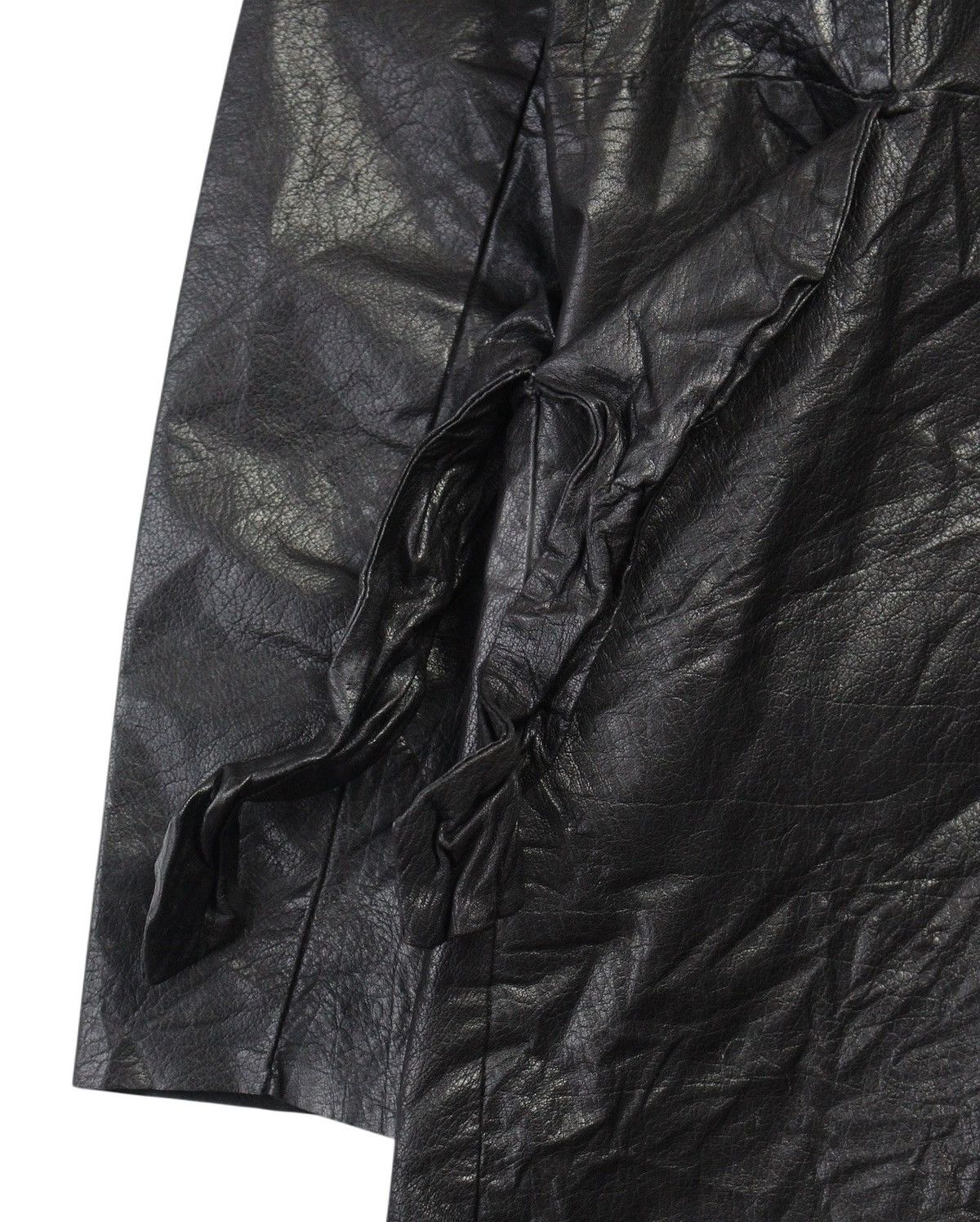 Marni SS2009 MARNI BLACK CRINKLED LEATHER COAT Size S / US 4 / IT 40 - 6 Thumbnail