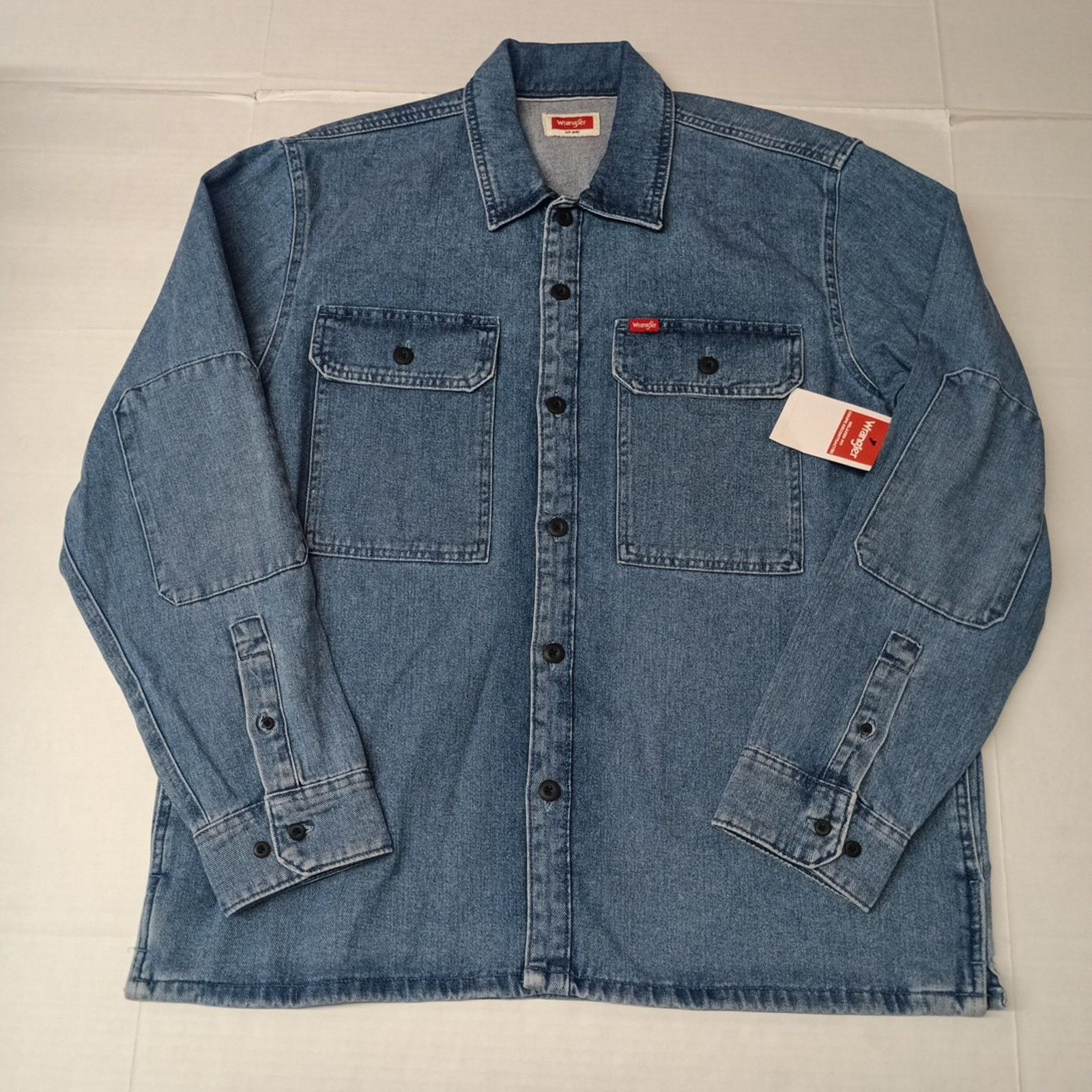 Wrangler Wrangler Blue Denim Jacket Overshirt Workwear Shacket Size L Size US L / EU 52-54 / 3 - 1 Thumbnail
