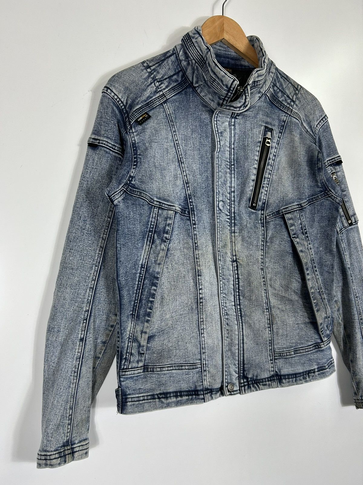 Japanese Brand 🔥Field Core Cordura Fabric Denim Distressed Rider Jacket Size US L / EU 52-54 / 3 - 2 Thumbnail