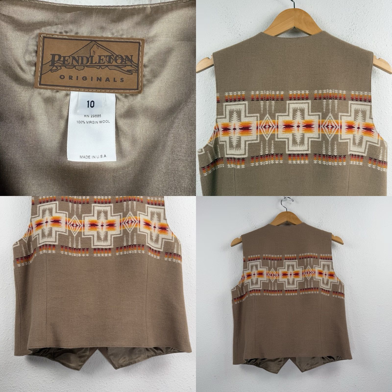 Pendleton VINTAGE Pendleton Womens Set Skirt & Vest Wool Petites 10P Brown Geometric Southwestern Tribal Button Lined Fall Winter Mens Womens? Size 32" / US 10 / IT 46 - 8 Thumbnail