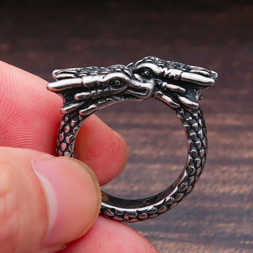 Jewelry Creative Double Headed Dragon Rings Size ONE SIZE - 1 Thumbnail