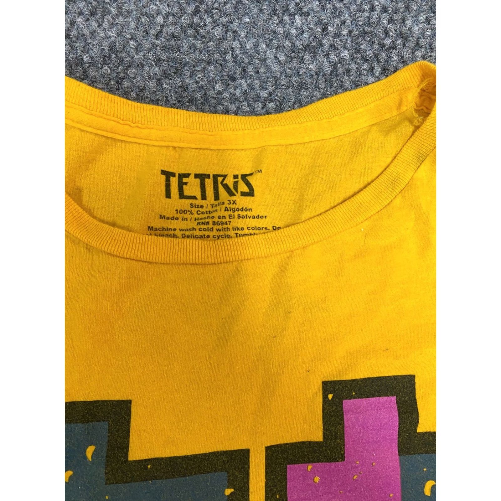 Vintage Tetris Womens Blouse 3X Plus Yellow Crew Neck Long Sleeve Ruffle Breathable Size XXL / US 16-18 / IT 52-54 - 5 Thumbnail
