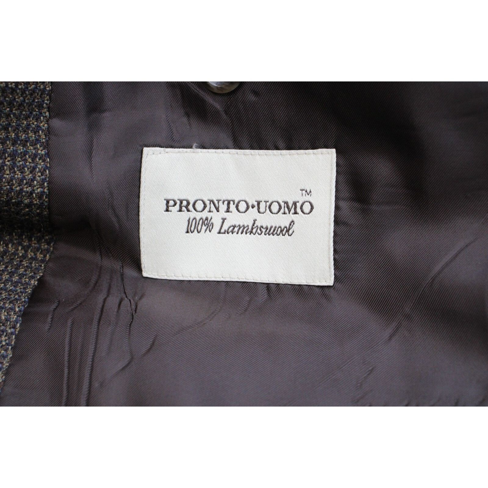 Pronto Uomo Pronto Uomo Blazer Mens 48R Houndstooth Lambs Wool 2 Button Size 48R - 4 Thumbnail