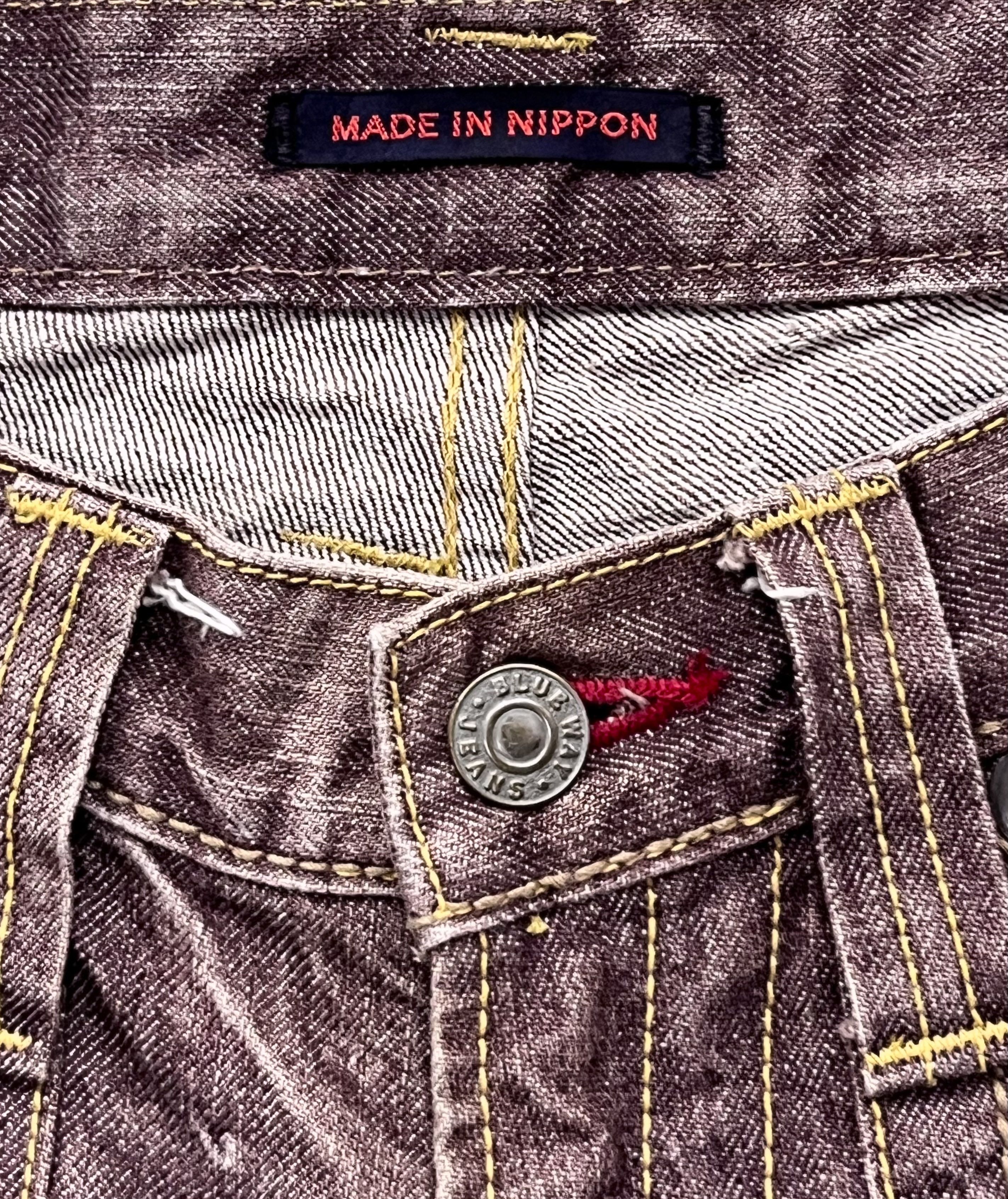 Blue Blue Japan 🔥MADE IN NIPPON💥BLOW CLAWMARK Chesnut Brown Denim FLARE💥 Size US 28 / EU 44 - 8 Thumbnail