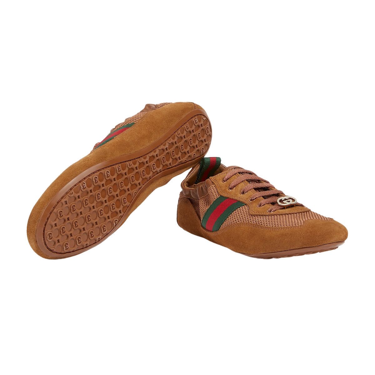 Gucci GUCCI Shift $980 Brown Fabric Sneakers New & Authentic (Wome Size US 7.5 / IT 37.5 - 5 Thumbnail