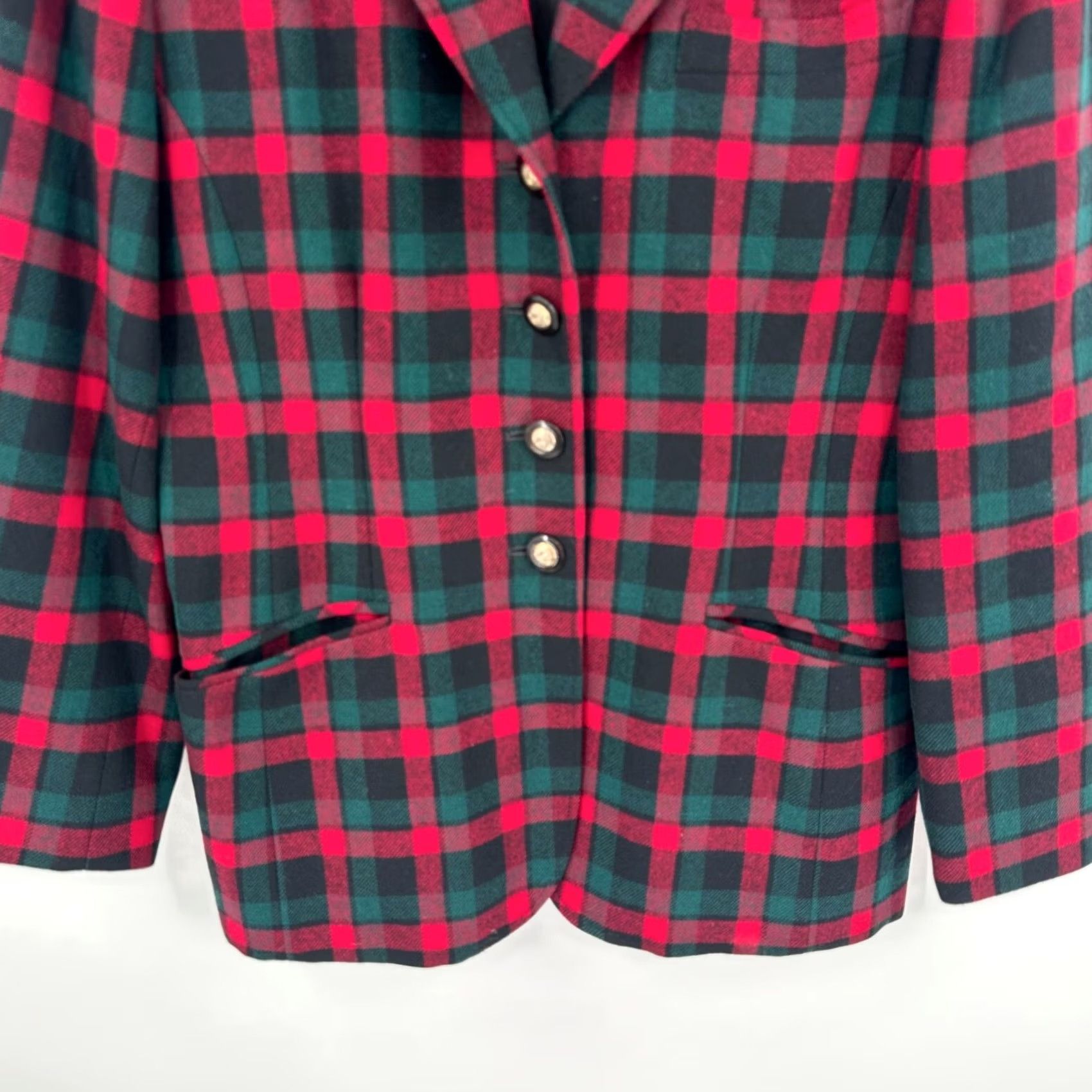 Pendleton Pendleton Blazer Jacket Women's 10 Multi Plaid Wool Notch Lapel Button Front Size L / US 10 / IT 46 - 4 Thumbnail