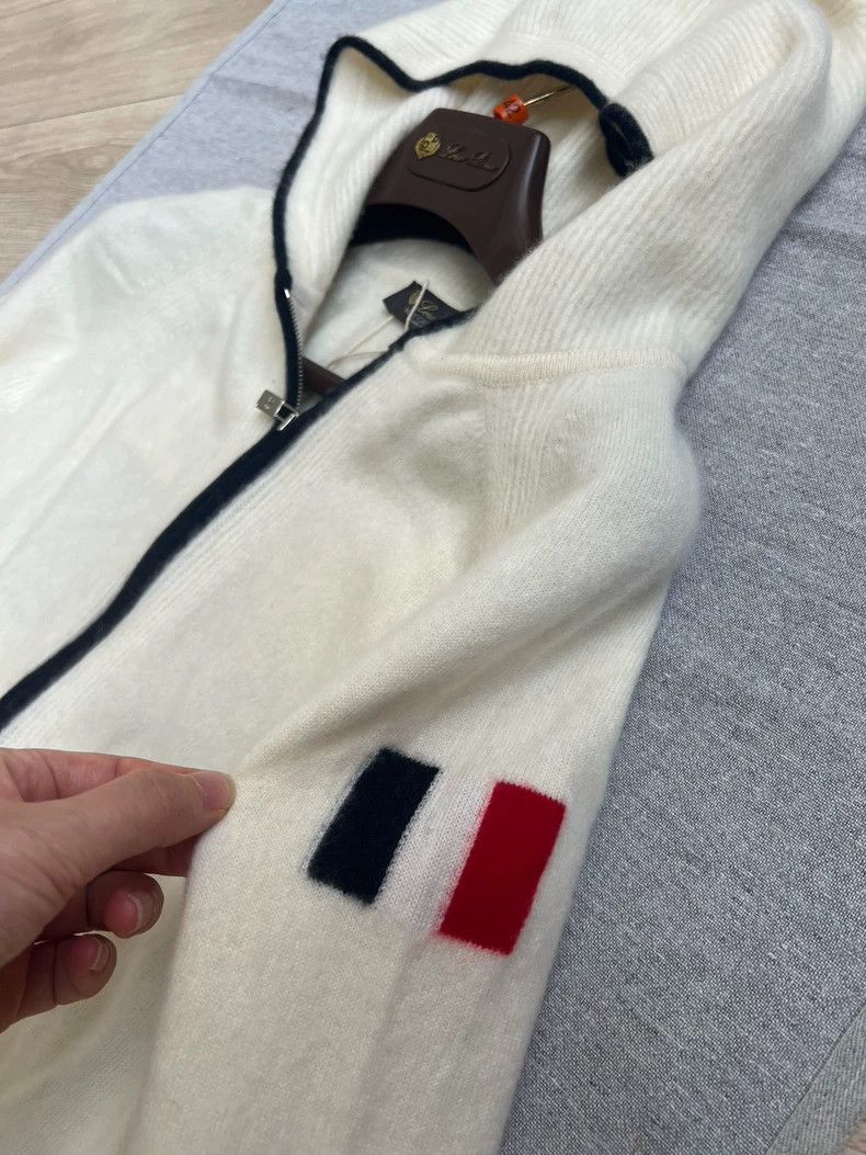 Loro Piana LORO PIANA Alphabetic cashmere woolen cap sweater Size S / US 4 / IT 40 - 4 Thumbnail