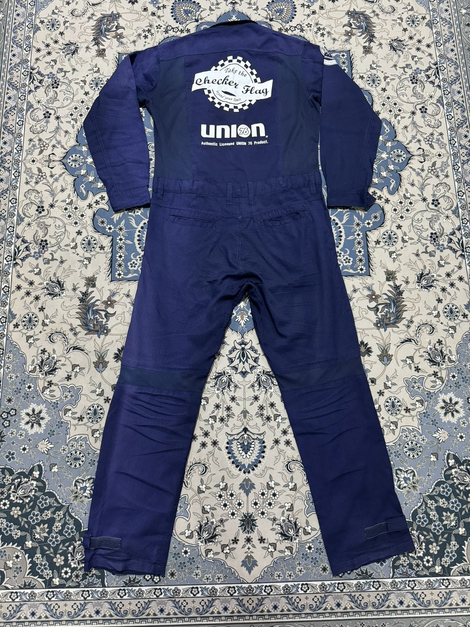 Harley Davidson × Sports Specialties Vintage Rare Union 76 Lubricants Checked Flag Coverall Size US 36 / EU 52 - 1 Thumbnail