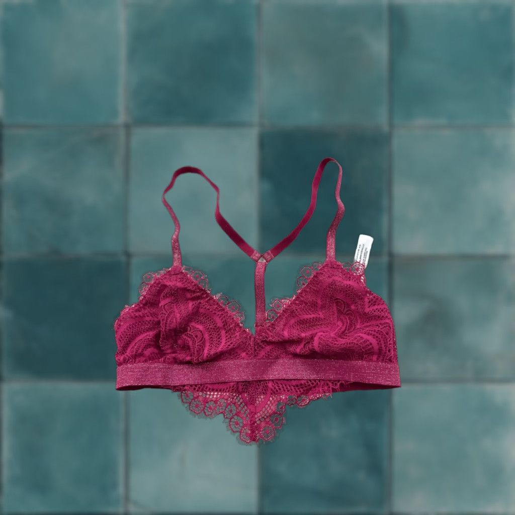 Free People Free People Bra Womens XS Pink Bralette Eyelash Lace Adjustable Strap Size ONE SIZE - 1 Thumbnail