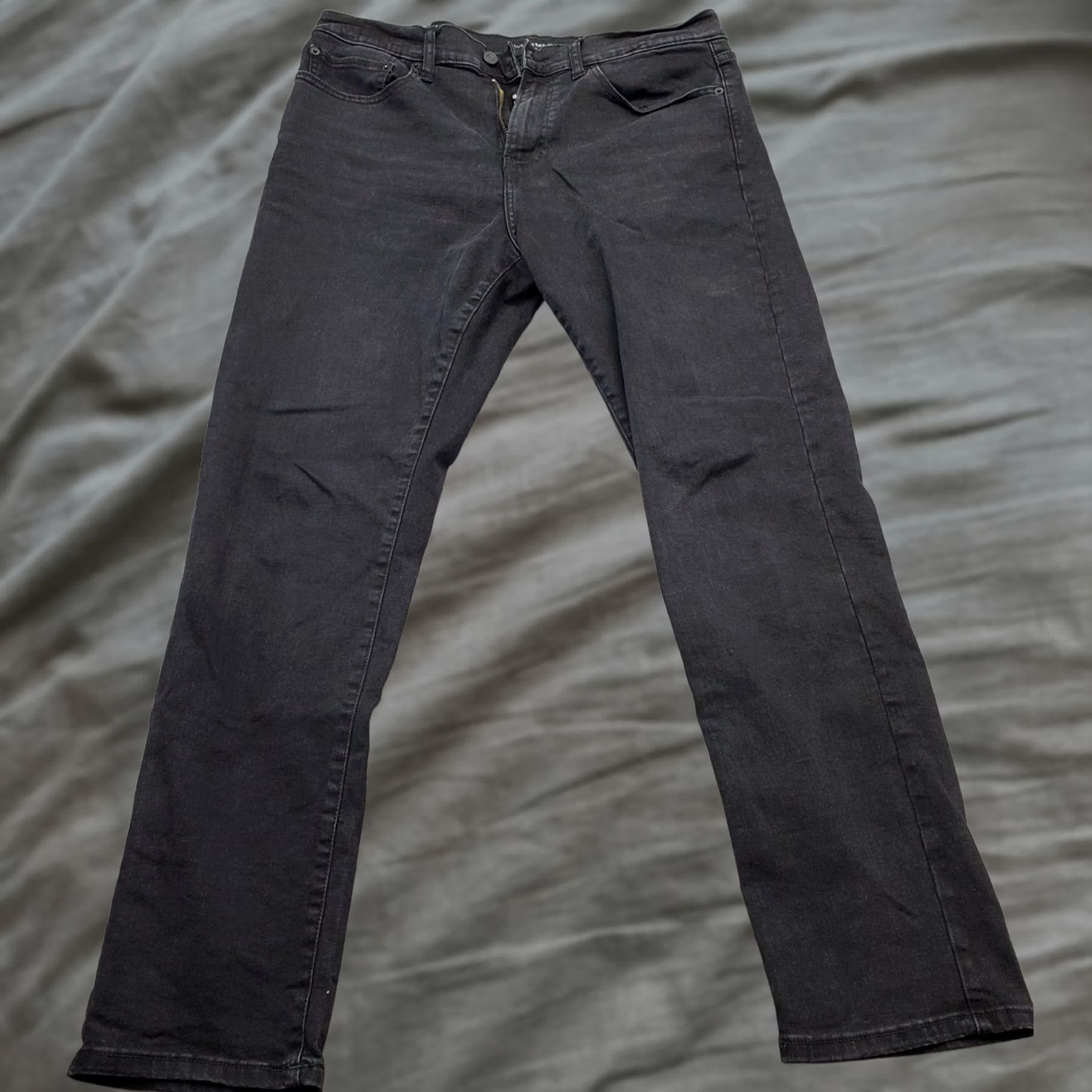 Lucky Brand Lucky Brand Jeans Mens 34/32 Black Denim Stretch Streetwear Grunge Straight Leg Shirt Size US 34 / EU 50 - 1 Thumbnail