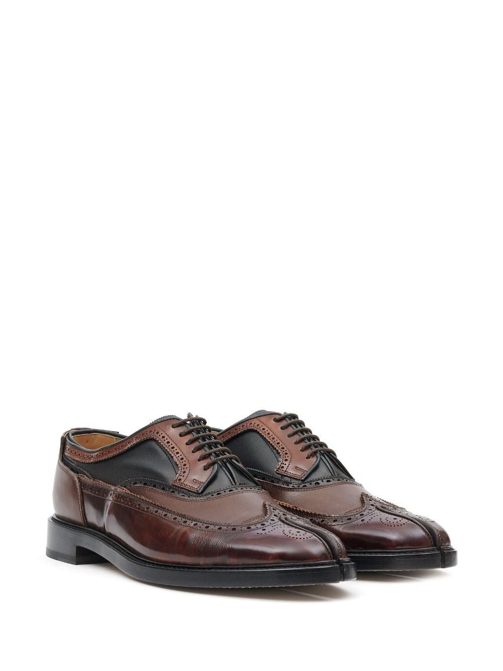 Maison Margiela o1w1db10425 Tabi Monster Leather Brogues Shoes Brown/Black Size US 12 / EU 45 - 2 Thumbnail