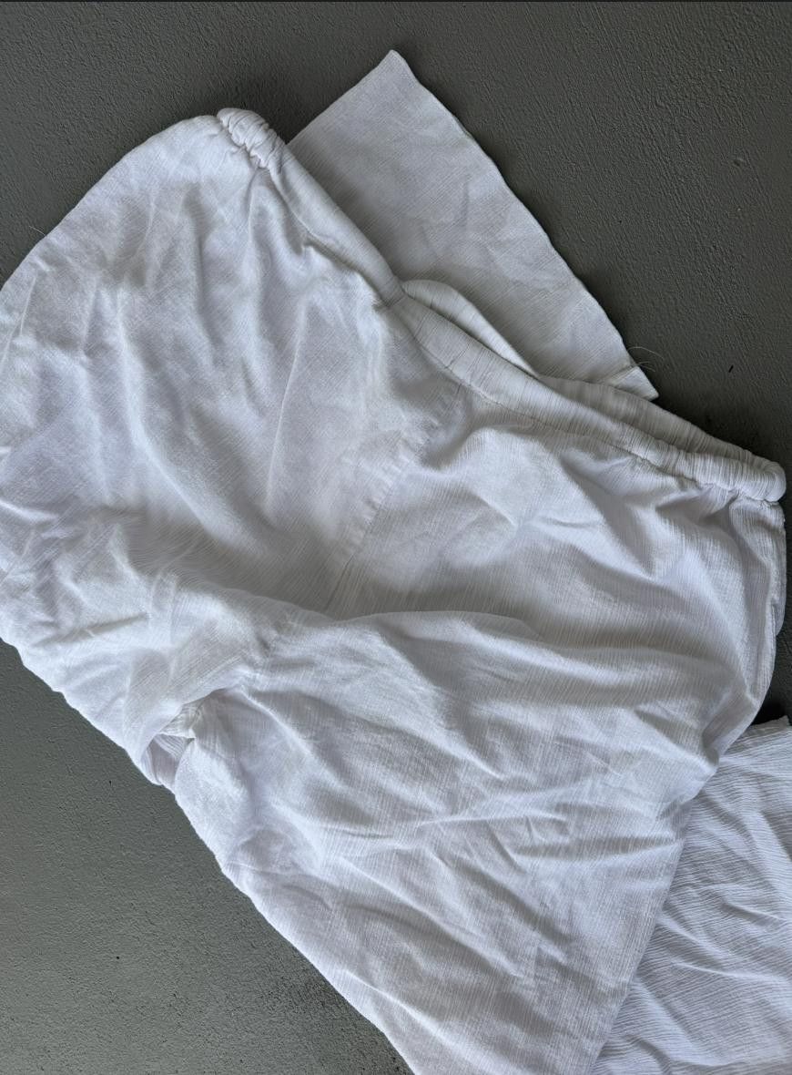 Designer Sunbay White Cotton Pant XL Size 40" / US 18 - 3 Thumbnail