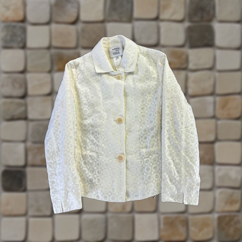 Akris Akris Jacket Womens 3 Ivory Cotton Size XS / US 0-2 / IT 36-38 - 1 Thumbnail