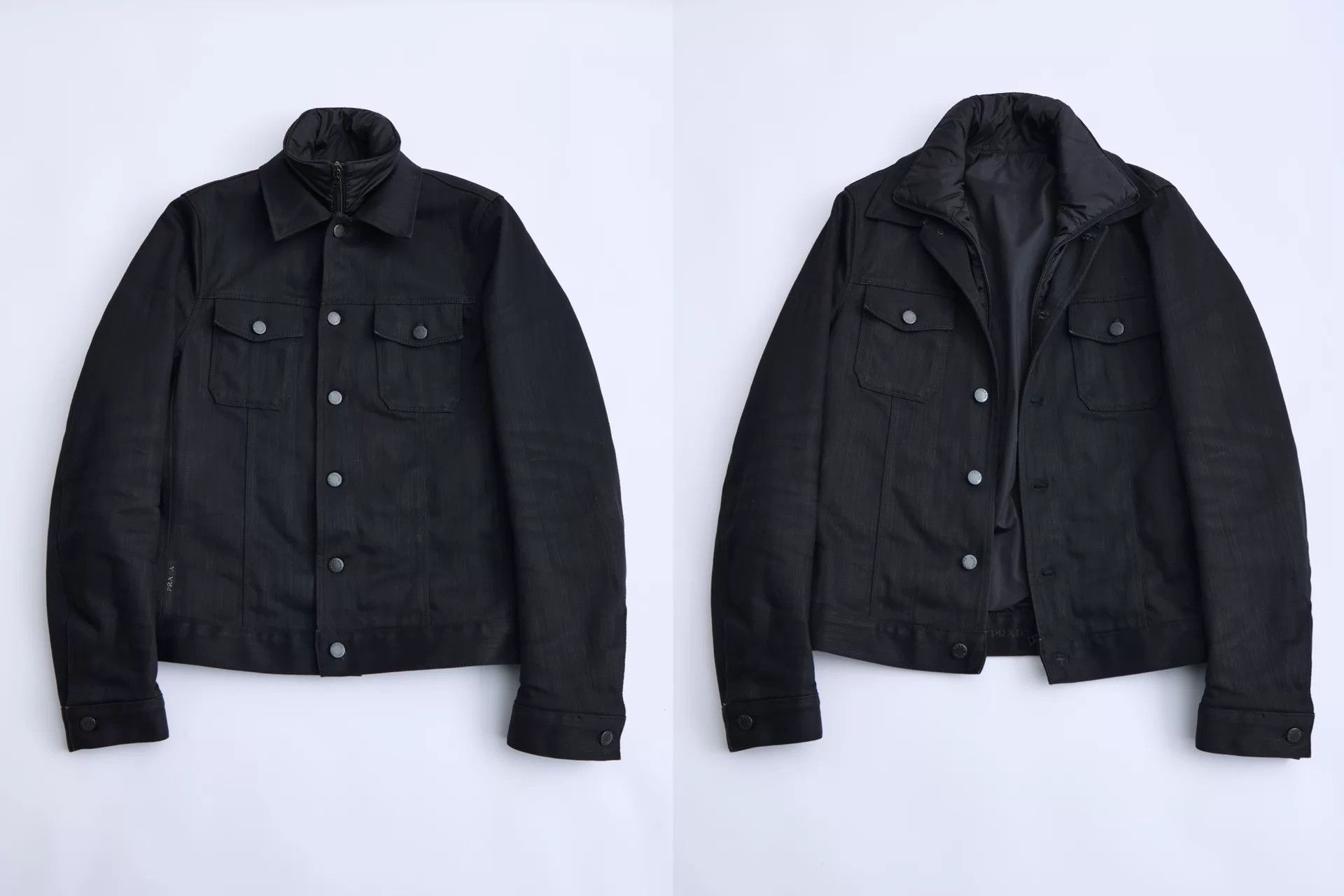 Prada PRADA 2008AW Black Denim Nylon Lined Jacket Size US S / EU 44-46 / 1 - 8 Thumbnail