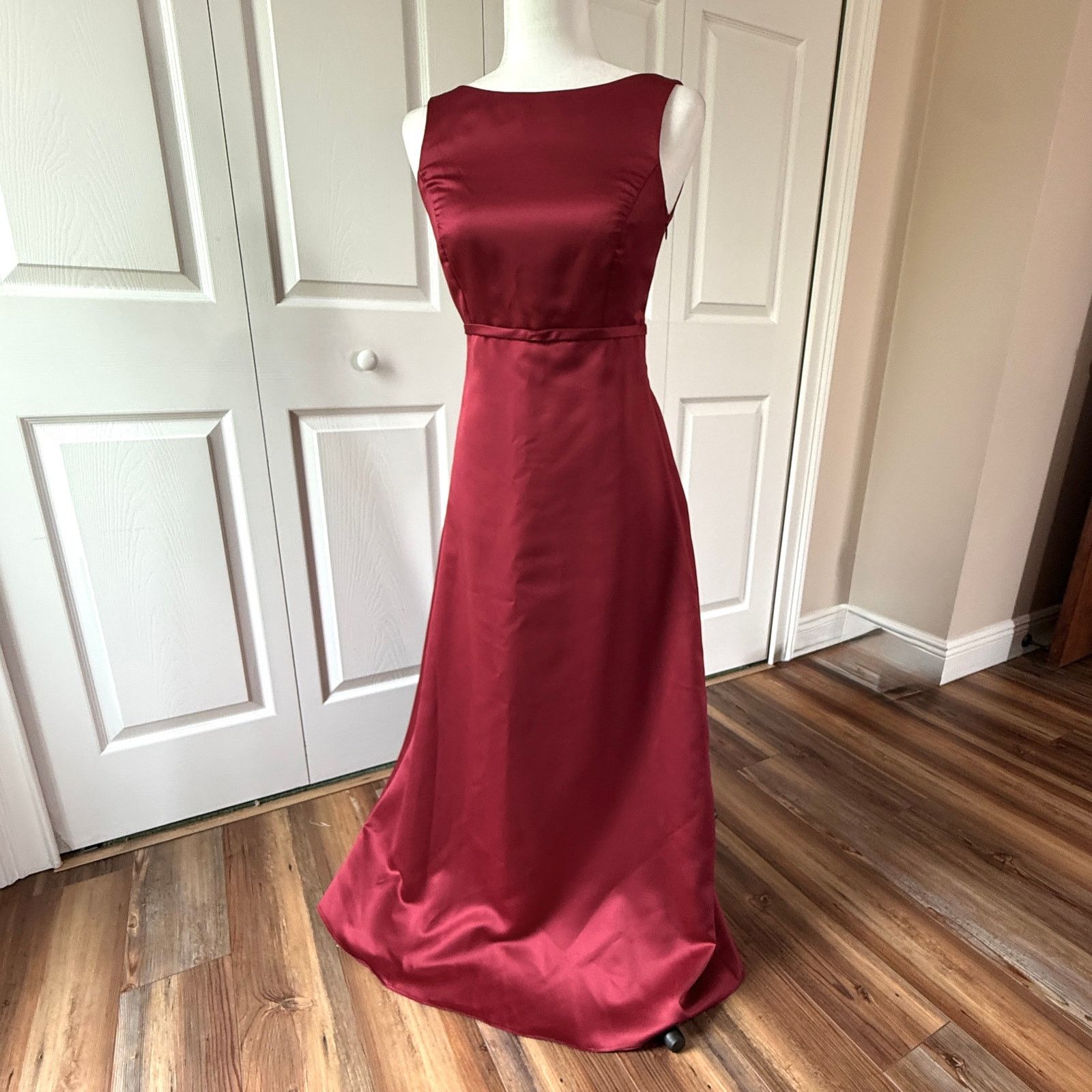 After Six VTG 90s After Six Satin Formal Gown V-back Fits Size 4 Size S / US 4 / IT 40 - 1 Thumbnail