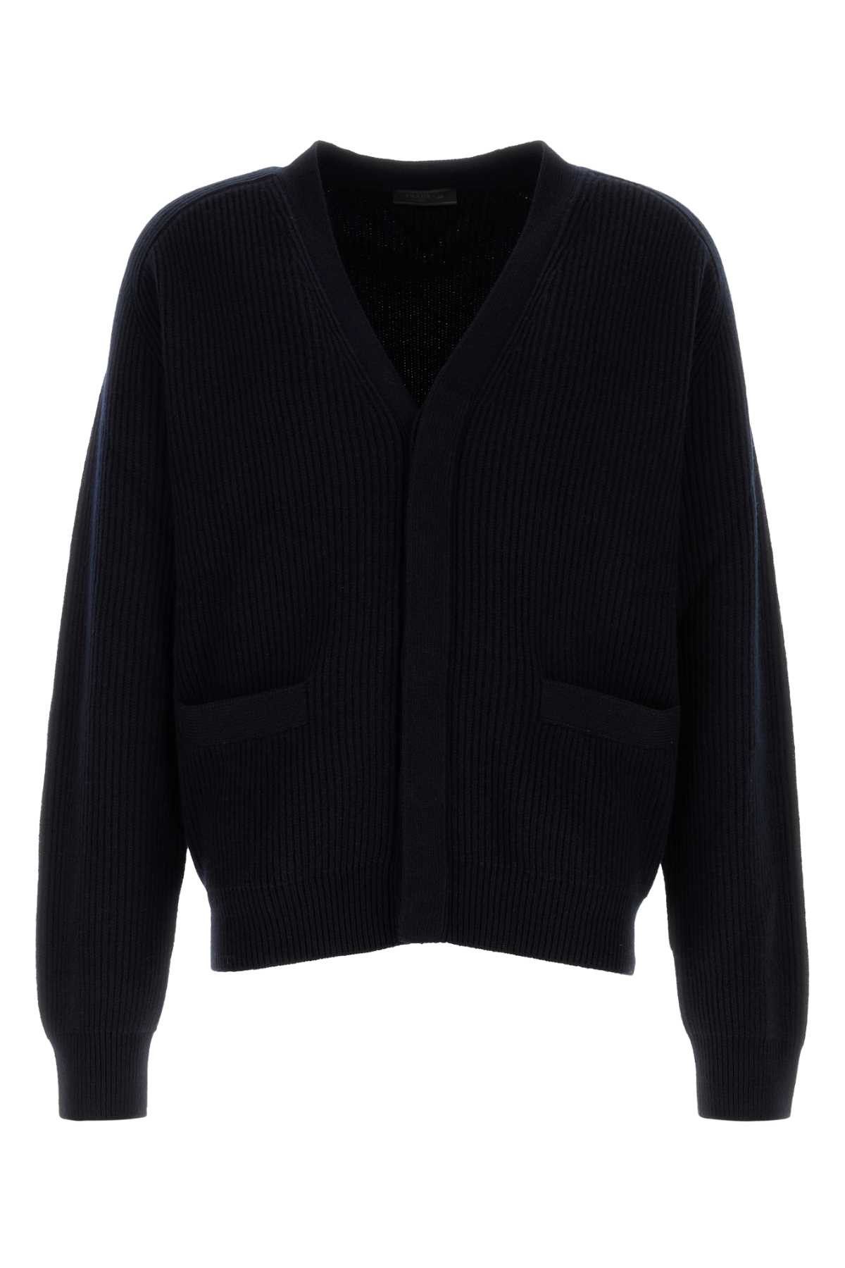 Prada Dark Blue Cashmere Cardigan Size US M / EU 48-50 / 2 - 1 Thumbnail