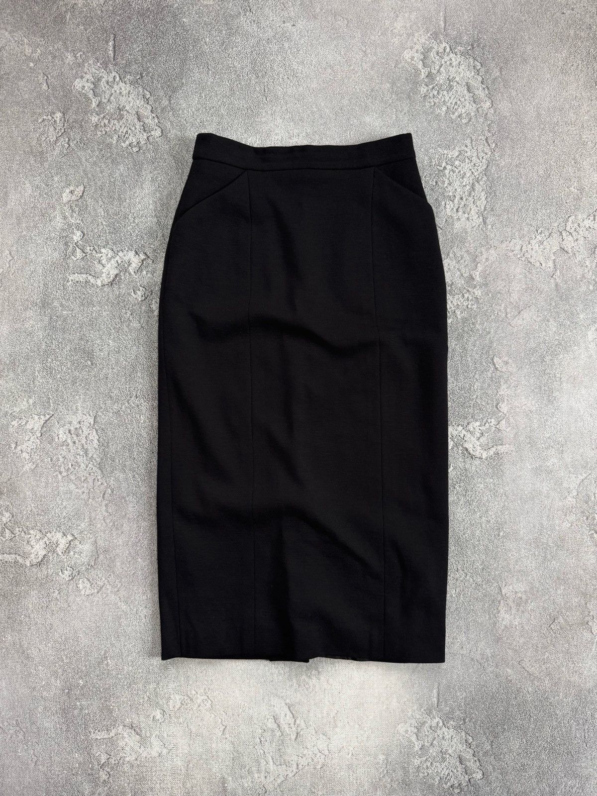 Celine Vintage Celine Paris Black Wool Long Skirt Back Zip Size 38 Size 26" / US 2 / IT 38 - 1 Thumbnail