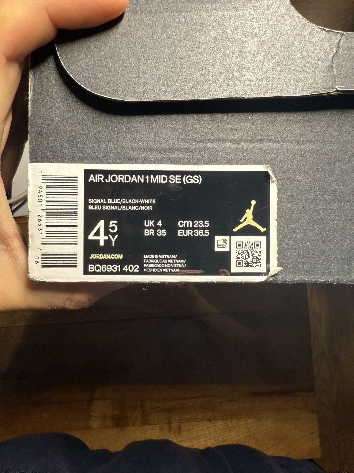 Jordan Brand × Nike Jordan 1 Mid Signal Blue (GS) Size US 4.5 / IT 34.5 - 2 Thumbnail