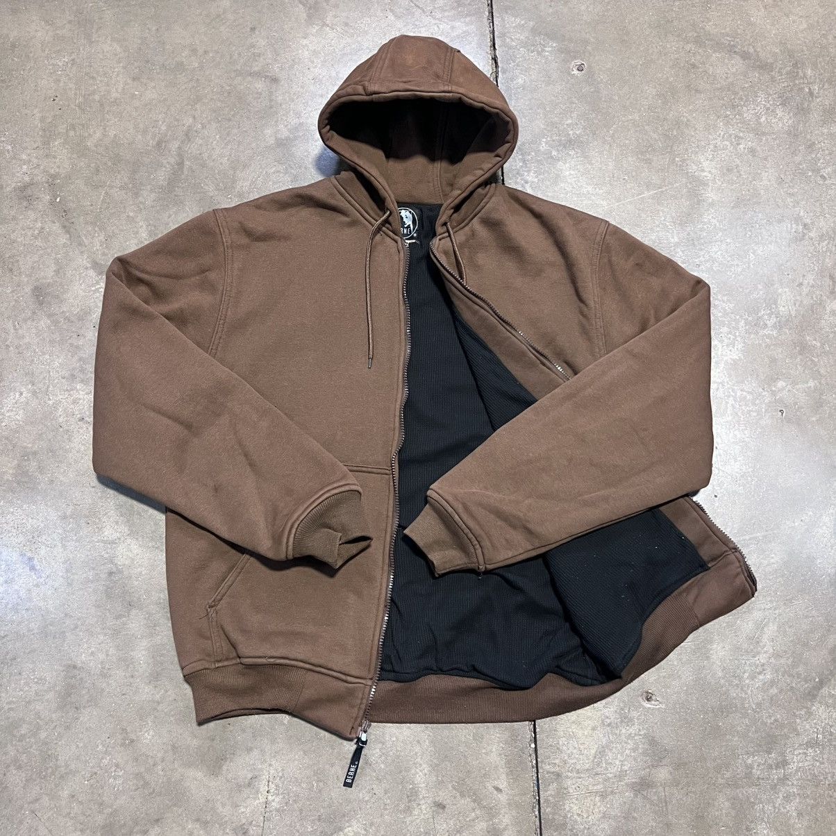 Vintage Vintage Berne Thermal Lined Zip Up Hoodie Double Face Faded Size US L / EU 52-54 / 3 - 5 Thumbnail
