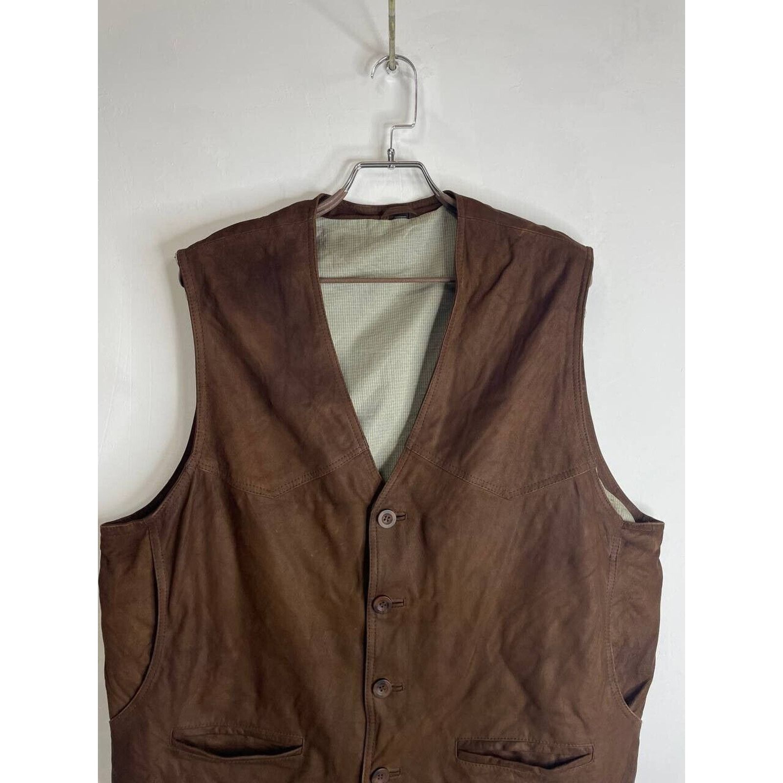 Vintage Vintage Brown Suede Leather Vest XXL Western Cowboy Size US XXL / EU 58 / 5 - 5 Thumbnail