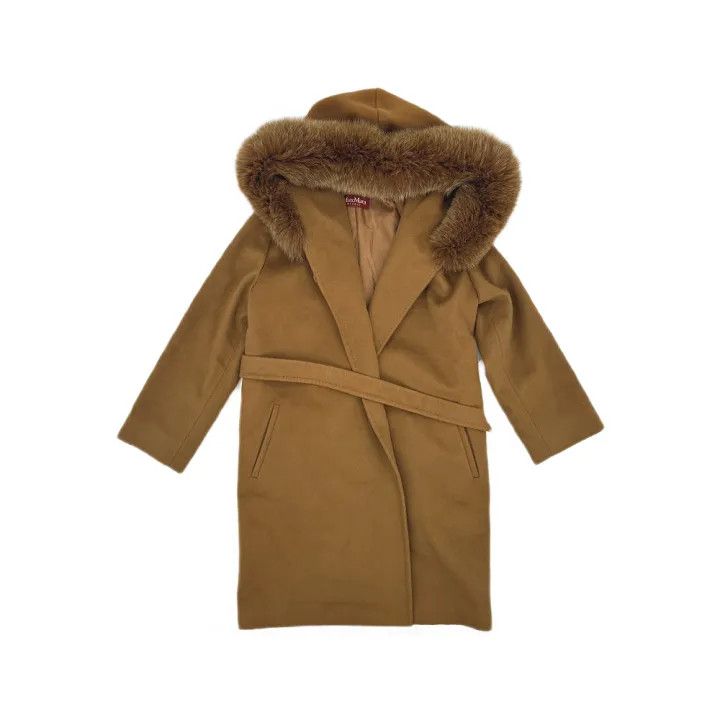 Max Mara MaxMara Hooded Long Coat with Fur Collar 0079 Size M / US 6-8 / IT 42-44 - 1 Thumbnail