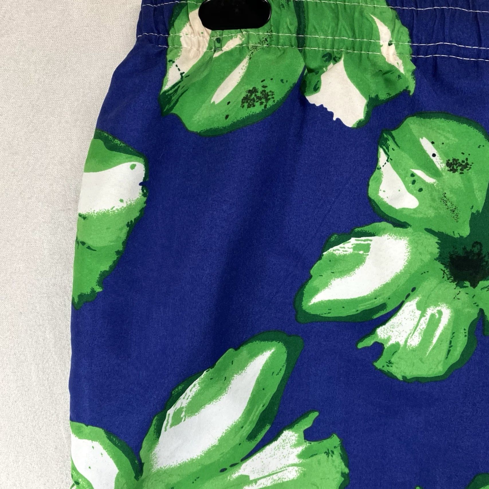 Vintage VINTAGE Banana Split Swim Trunks Mens L Blue Floral Hibiscus 80s Beach Hawaiian Lined Pockets Elastic Drawstring Size US 33 - 6 Thumbnail