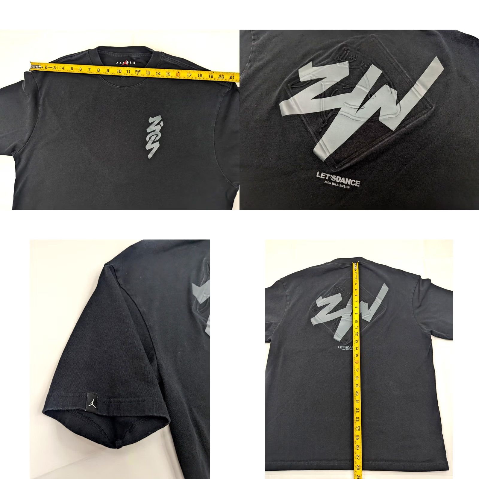 Jordan Brand Nike Air Jordan Men Shirt L Black Zion Williamson Logo Heavy Cotton Textured EUC Size US L / EU 52-54 / 3 - 8 Thumbnail