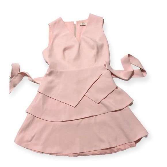 Ted Baker Ted Baker Reinah Sleeveless Tiered Pink Mini Dress Size 4(L) Size L / US 10 / IT 46 - 8 Thumbnail