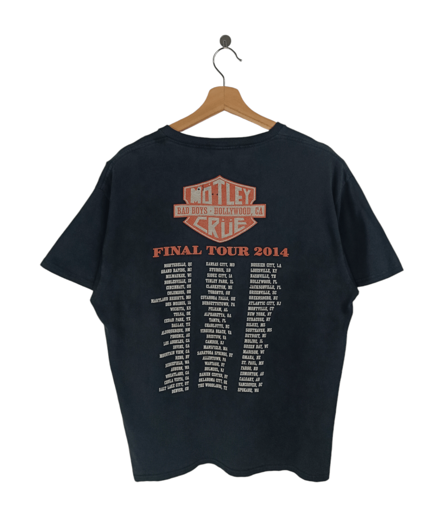 Band Tees THRASHED FADED VINTAGE '14 MOTLEY CRUE FINAL TOUR HARLEY LOG Size US L / EU 52-54 / 3 - 2 Thumbnail