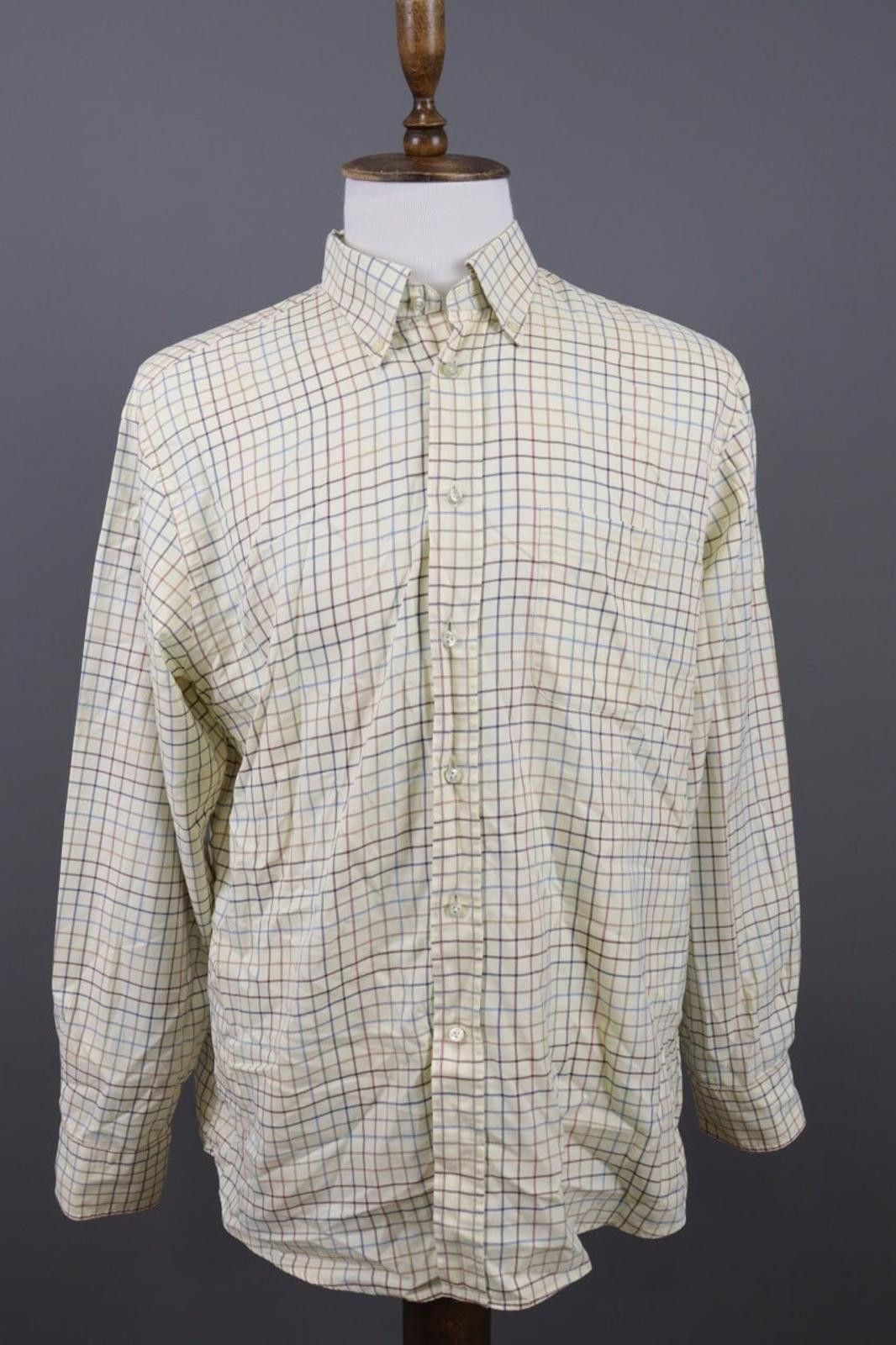 Designer Van Laack Royal Beige Check Shirt Size 44 / 17.5 Size US M / EU 48-50 / 2 - 1 Thumbnail