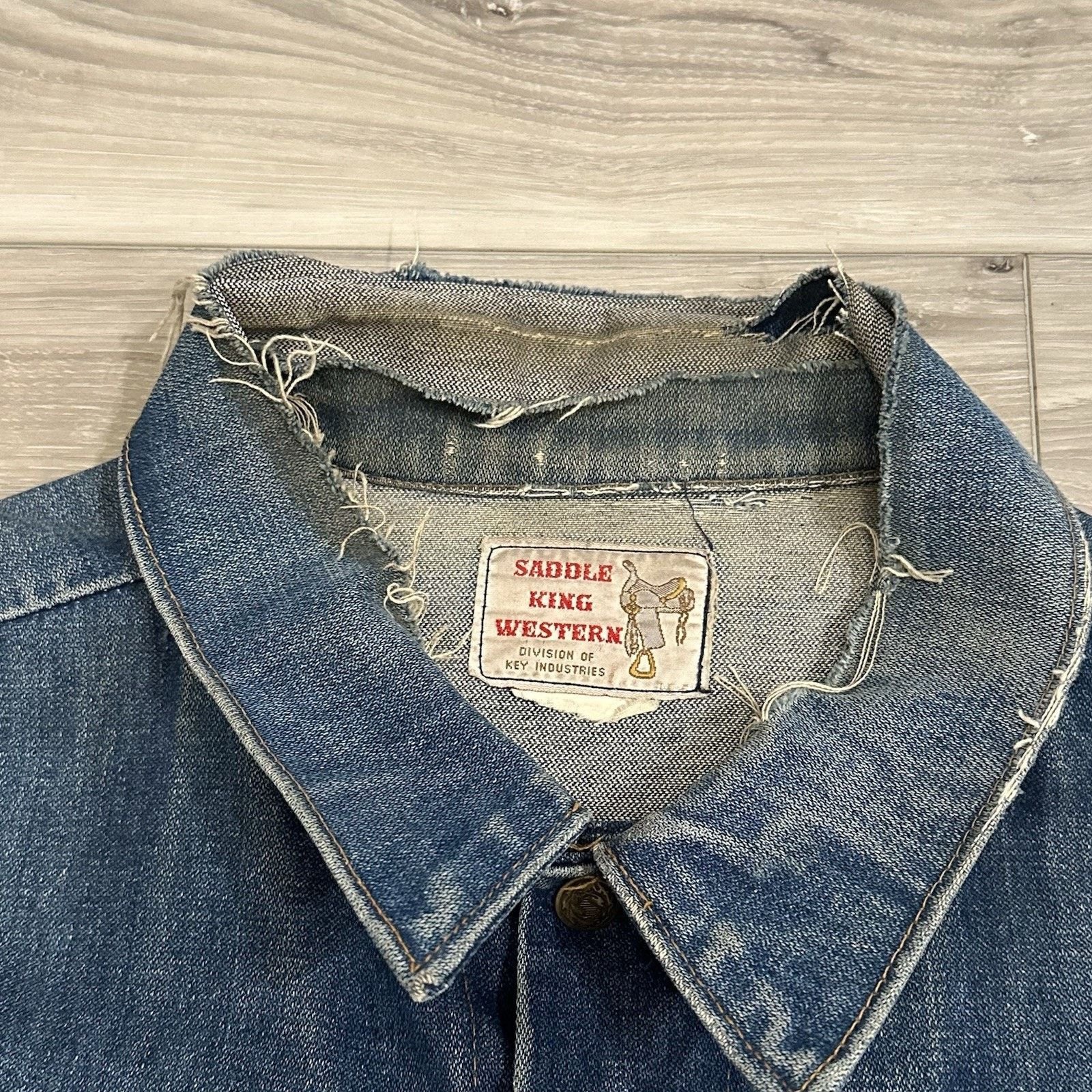 Saddlebred Vintage 70s Saddle King Western Denim Jacket Large Cowboy Size US L / EU 52-54 / 3 - 5 Thumbnail