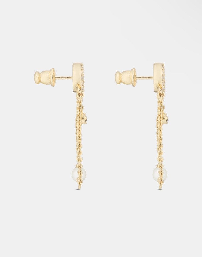 Dior Dior PETIT CD EARRINGS Gold-Finish Metal White Resin Pearl Size ONE SIZE - 2 Thumbnail