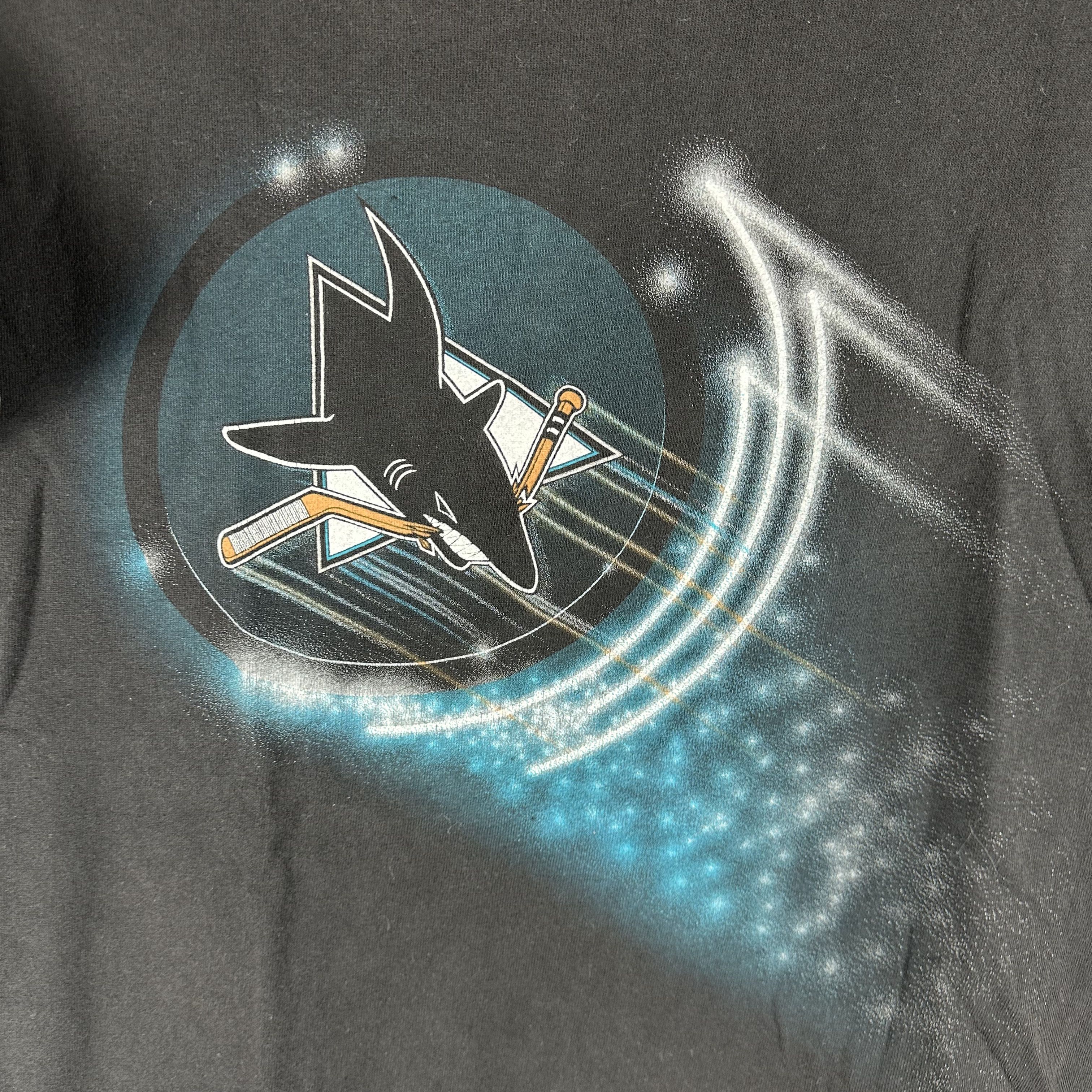 Vintage 90s San Jose Sharks NHL Starter Graphic Large T-Shirt Size US L / EU 52-54 / 3 - 2 Thumbnail