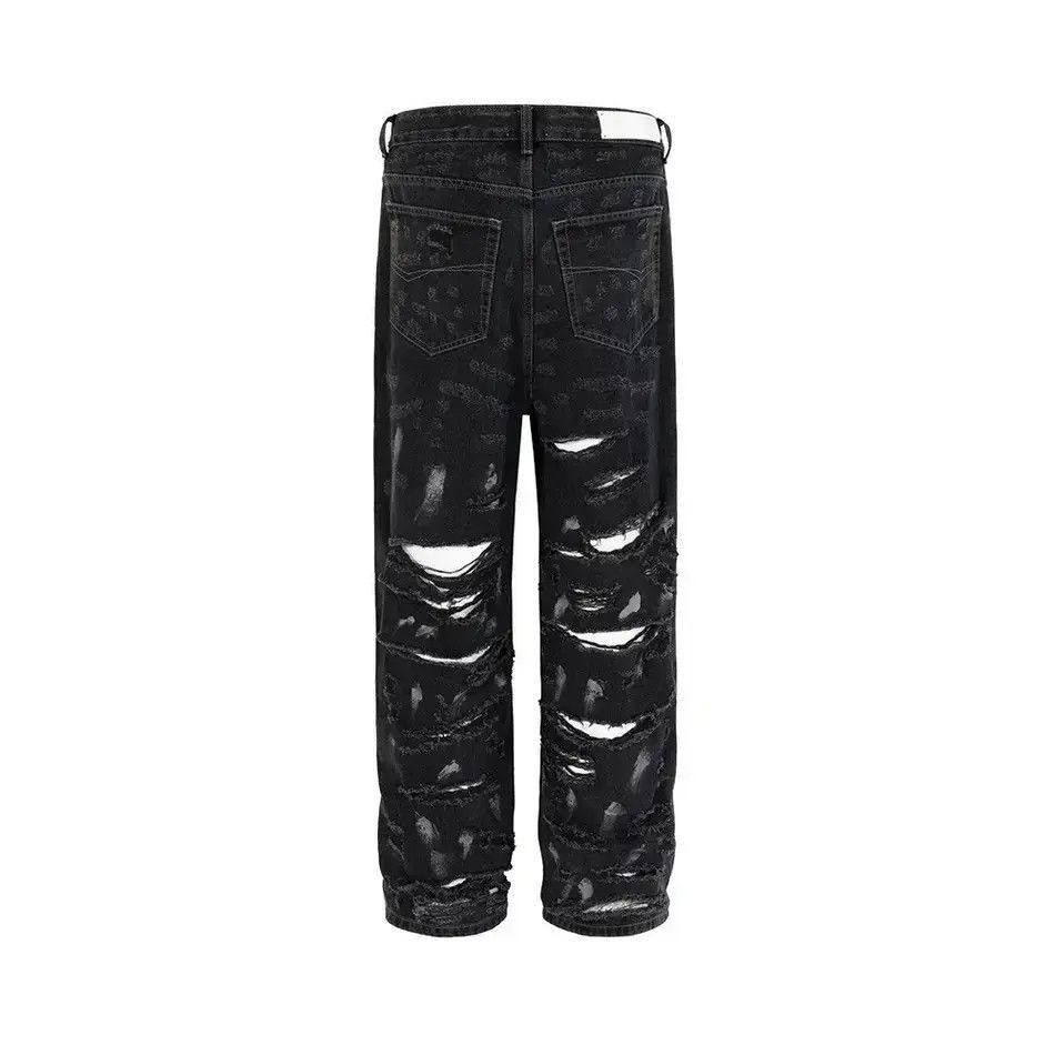 Japanese Brand Damaged Ripped Hole Jeans Y2k Baggy Trousers Oversized Pants Size US 32 / EU 48 - 5 Thumbnail