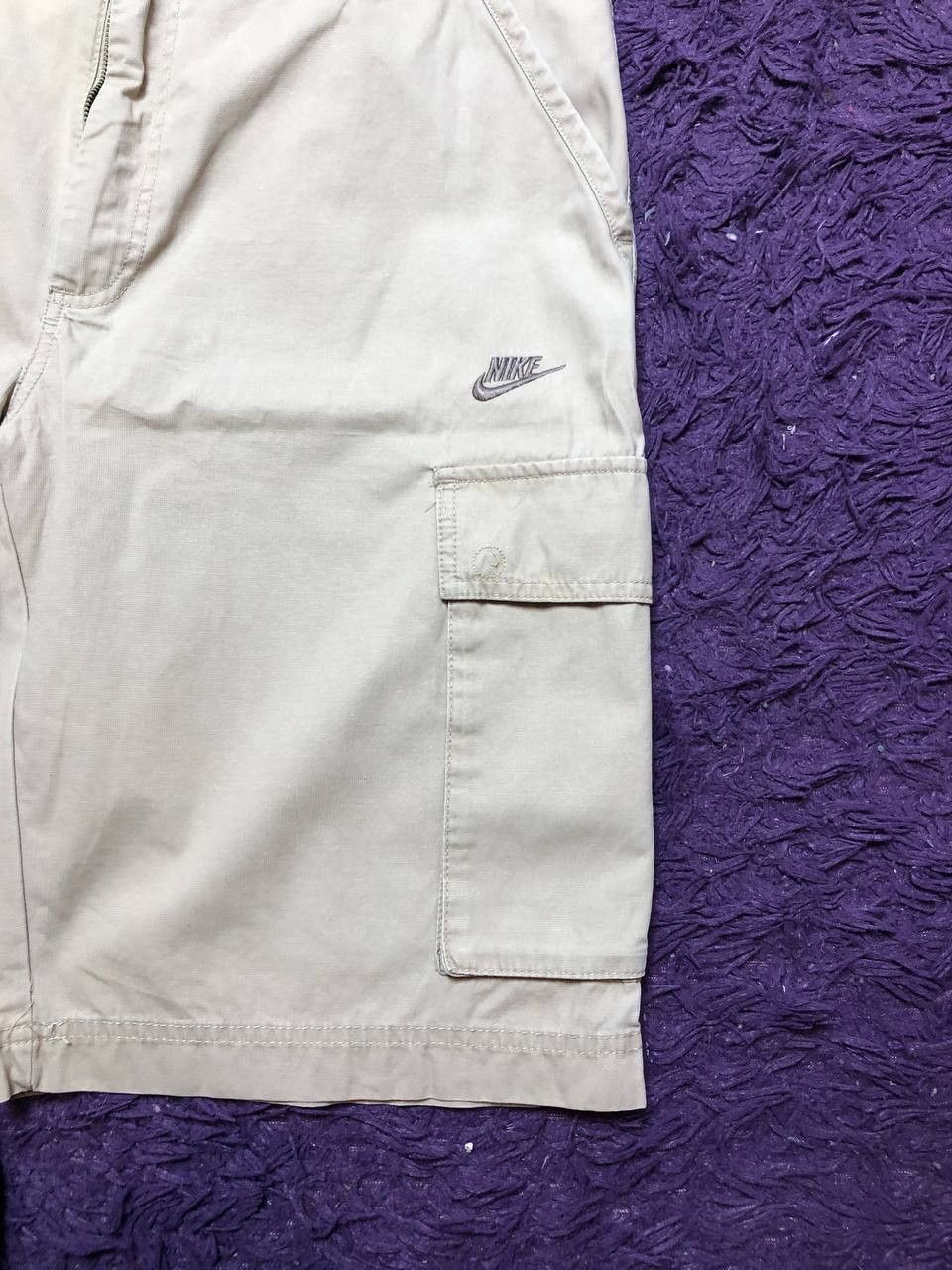 Nike streetwear beige denim shorts Vintage Y2K logo NIKE Size US 34 / EU 50 - 8 Thumbnail