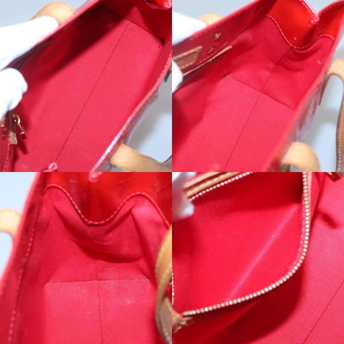 Louis Vuitton LOUIS VUITTON Monogram Vernis Reade PM Hand Bag Red Rouge Size ONE SIZE - 12 Thumbnail