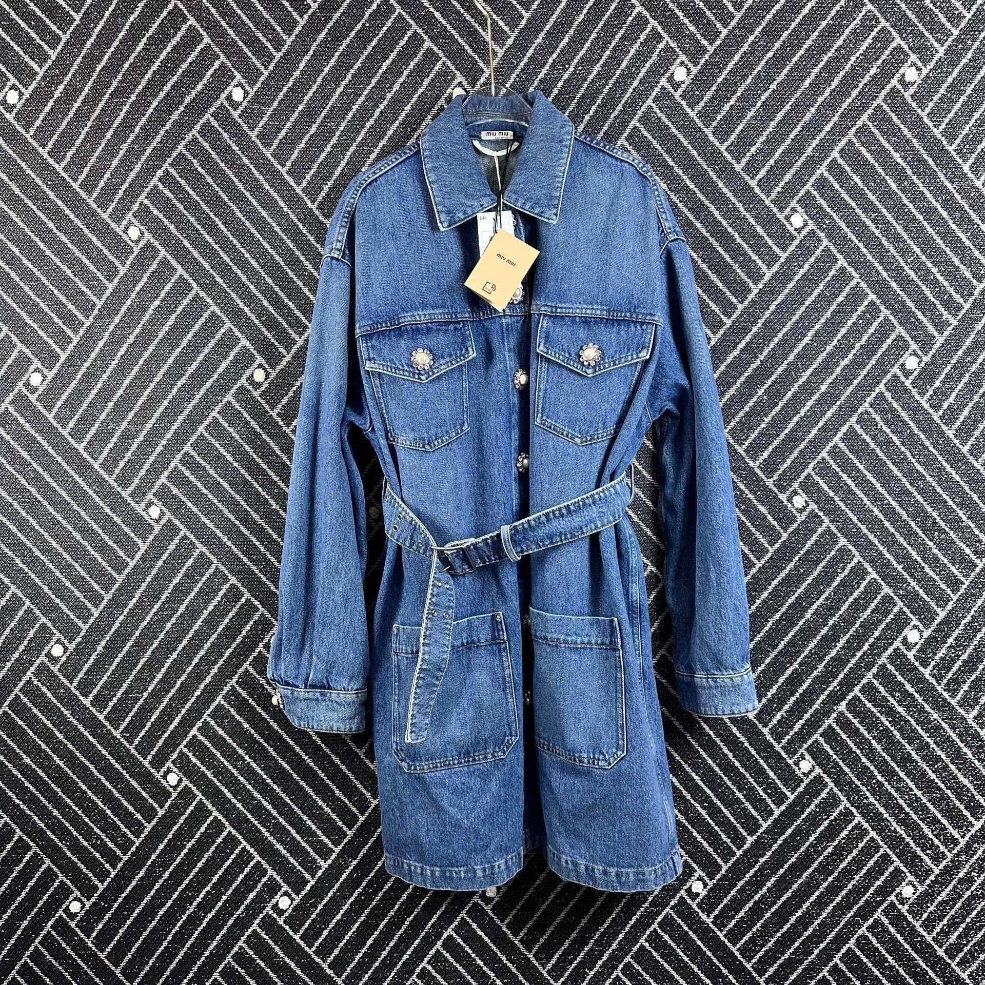 Miu Miu Miu Miu Pearl Button Denim Jacket Size XS / US 0-2 / IT 36-38 - 1 Thumbnail