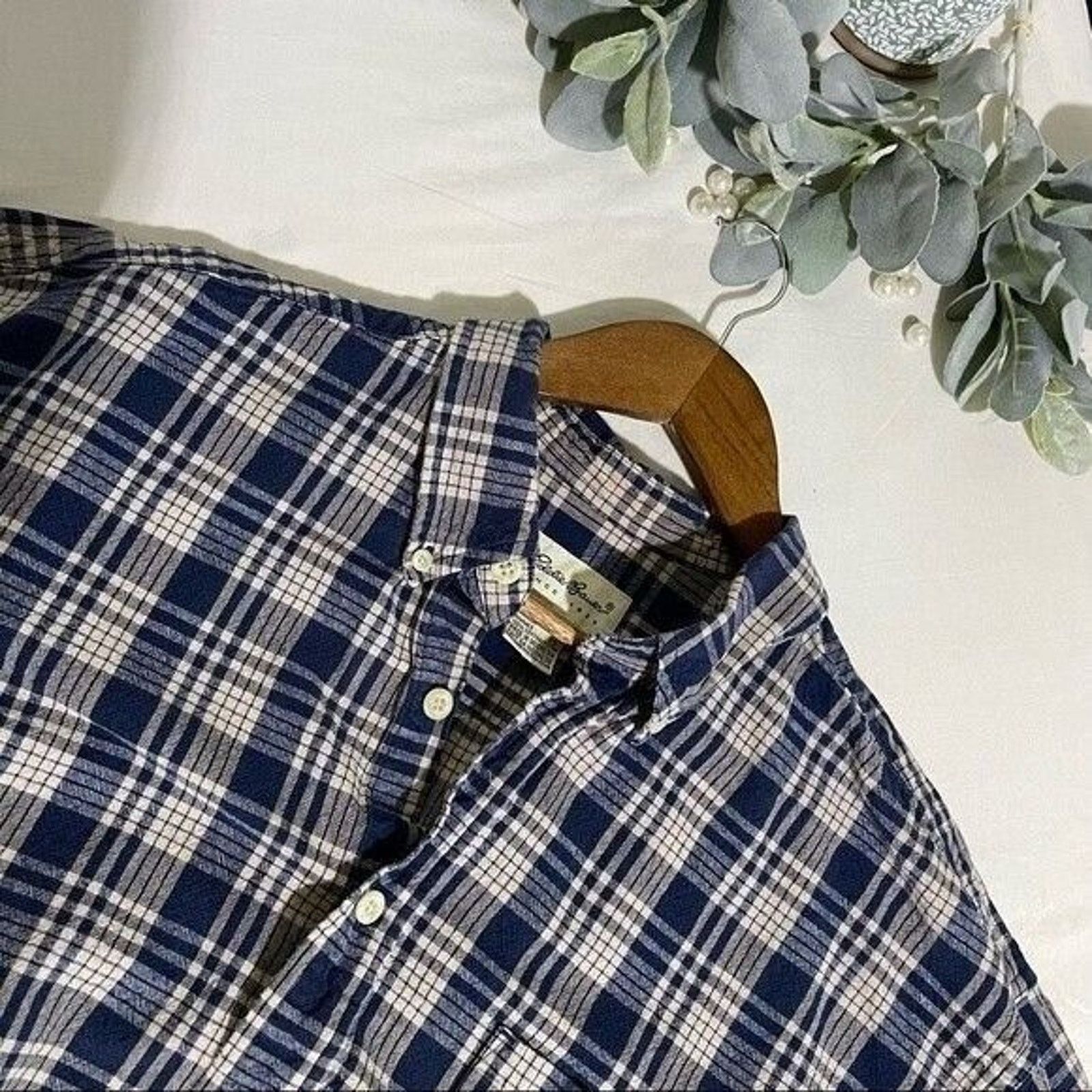 Eddie Bauer Eddie Bauer Blue Plaid Heavy Cotton Button Up Shirt XL Size US XL / EU 56 / 4 - 9 Thumbnail
