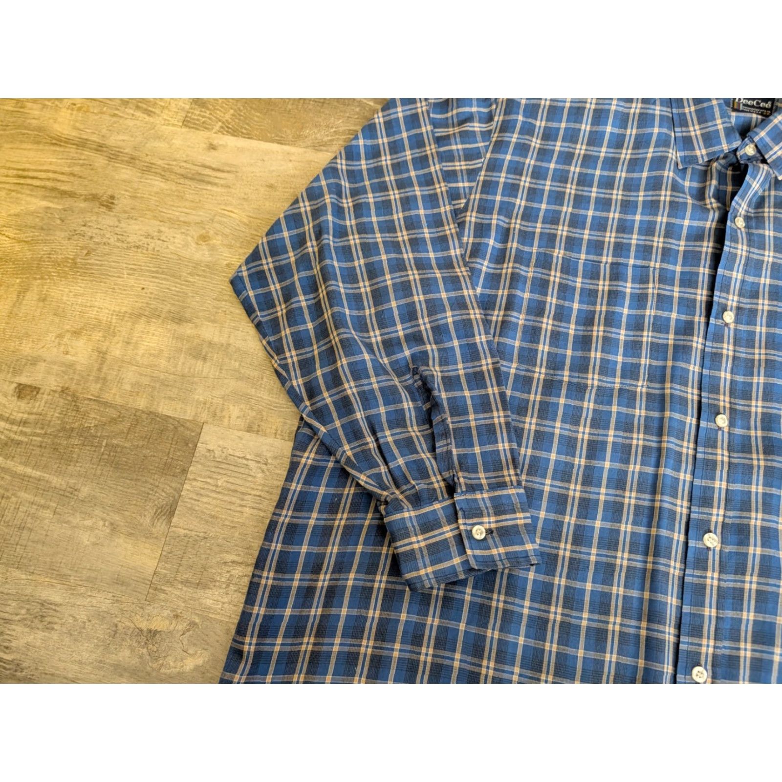 Vintage VINTAGE DeeCee Big Man Blue Plaid Western Cowboy Shirt Button Up 2XL USA Made Men Casual Shirt Size US XXL / EU 58 / 5 - 4 Thumbnail