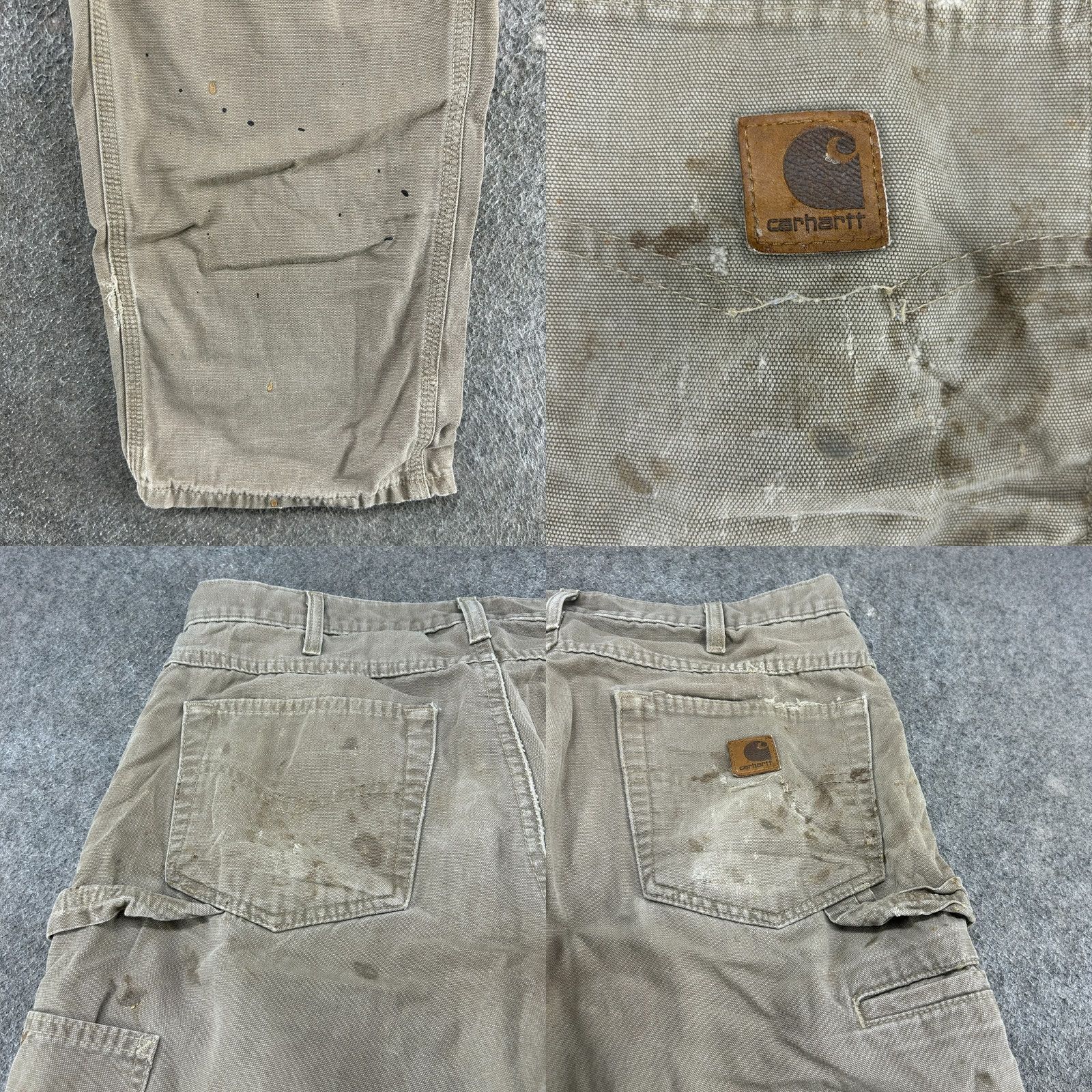 Carhartt VINTAGE Carhartt Pants Mens 32x34 Brown Carpenter Canvas Loose Fit Workwear Distressed Size US 32 / EU 48 - 9 Thumbnail