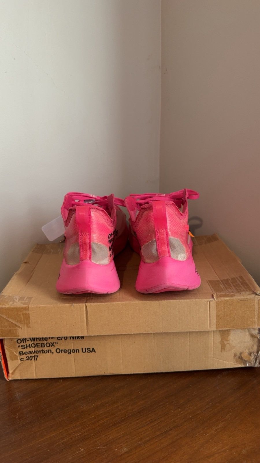 Nike × Off-White Nike Zoom Fly Off-White “Tulip Pink” Size US 10.5 / EU 43-44 - 4 Thumbnail
