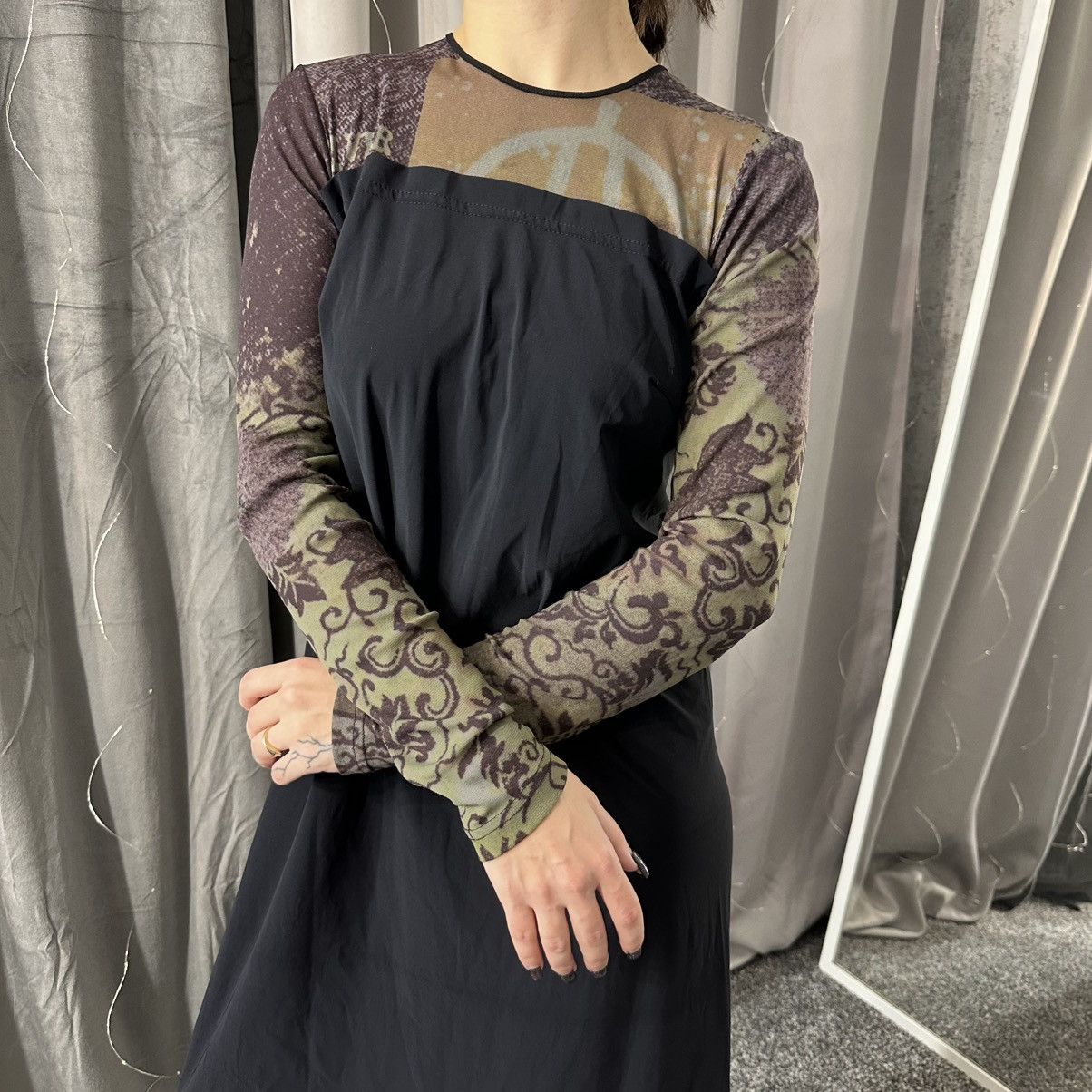 Cop Copine Vintage Crazy Cop Copine Abstract Maxi Dress Mesh Sleeves Size S / US 4 / IT 40 - 2 Thumbnail