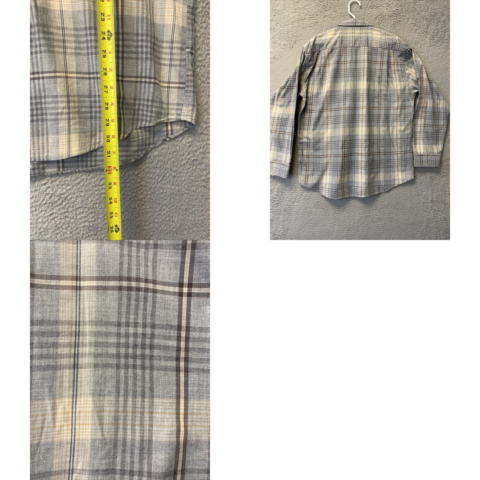 Canon Alex Cannon Shirt Men Long Sleeve Plaid Gray Large /100-59 Mens Model Regular Fit Size US L / EU 52-54 / 3 - 8 Thumbnail