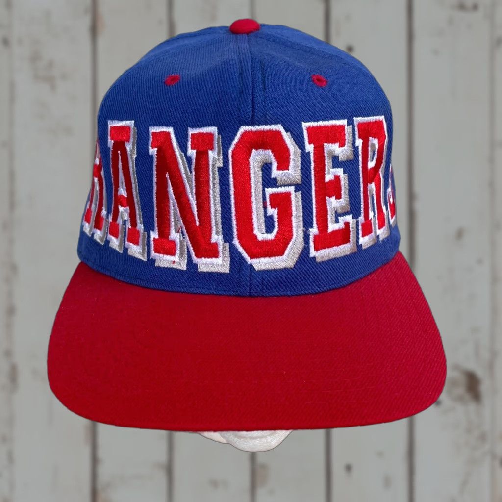 VINTAGE 90s NHL New York Rangers Snapback hat Clutch Player Men Adjustable Blue Red Wool Hat - 90s Theme Snapback Mens