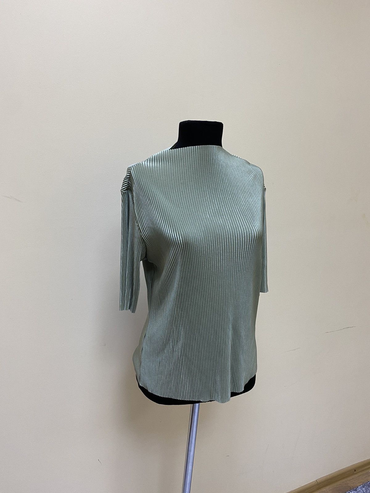 Japanese Brand Pleated Top Issey Miyake Style Womens Mint Size M Size M / US 6-8 / IT 42-44 - 2 Thumbnail